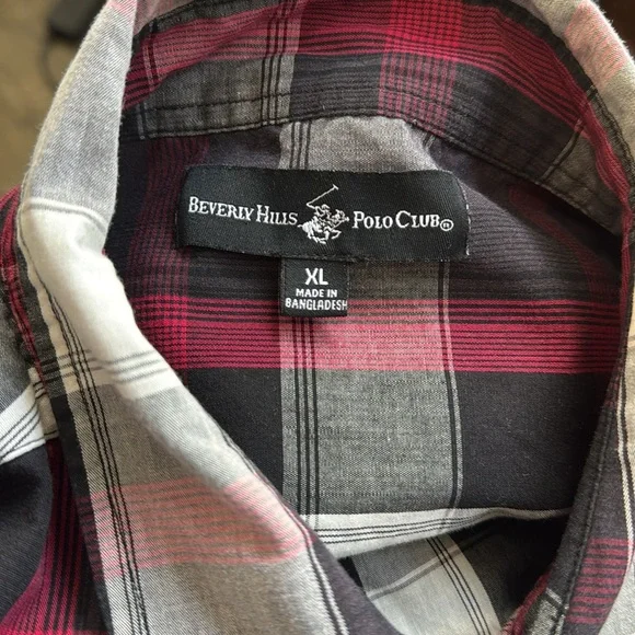 BEVERLY HILLS POLO CLUB BUTTON DOWN CASUAL SHIRT - Picture 6 of 6